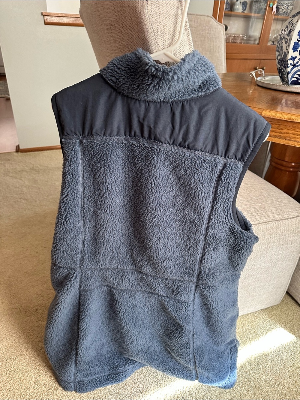 L.L. Bean Slate Blue Sherpa Fleece Vest - Picture 2 of 3